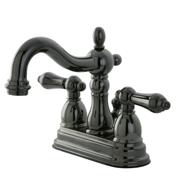 NB1600AL 4" Centerset Bathroom Faucet, Black Stainless Steel
